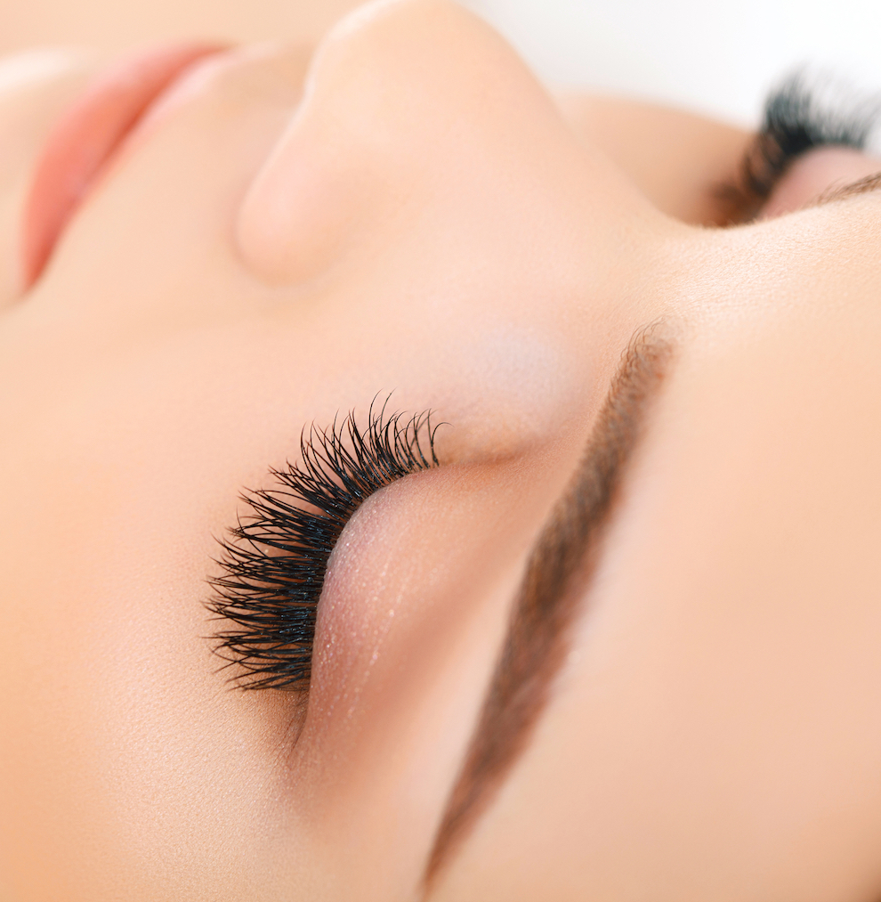 Woman Eye with Long Eyelashes. Eyelash Extension