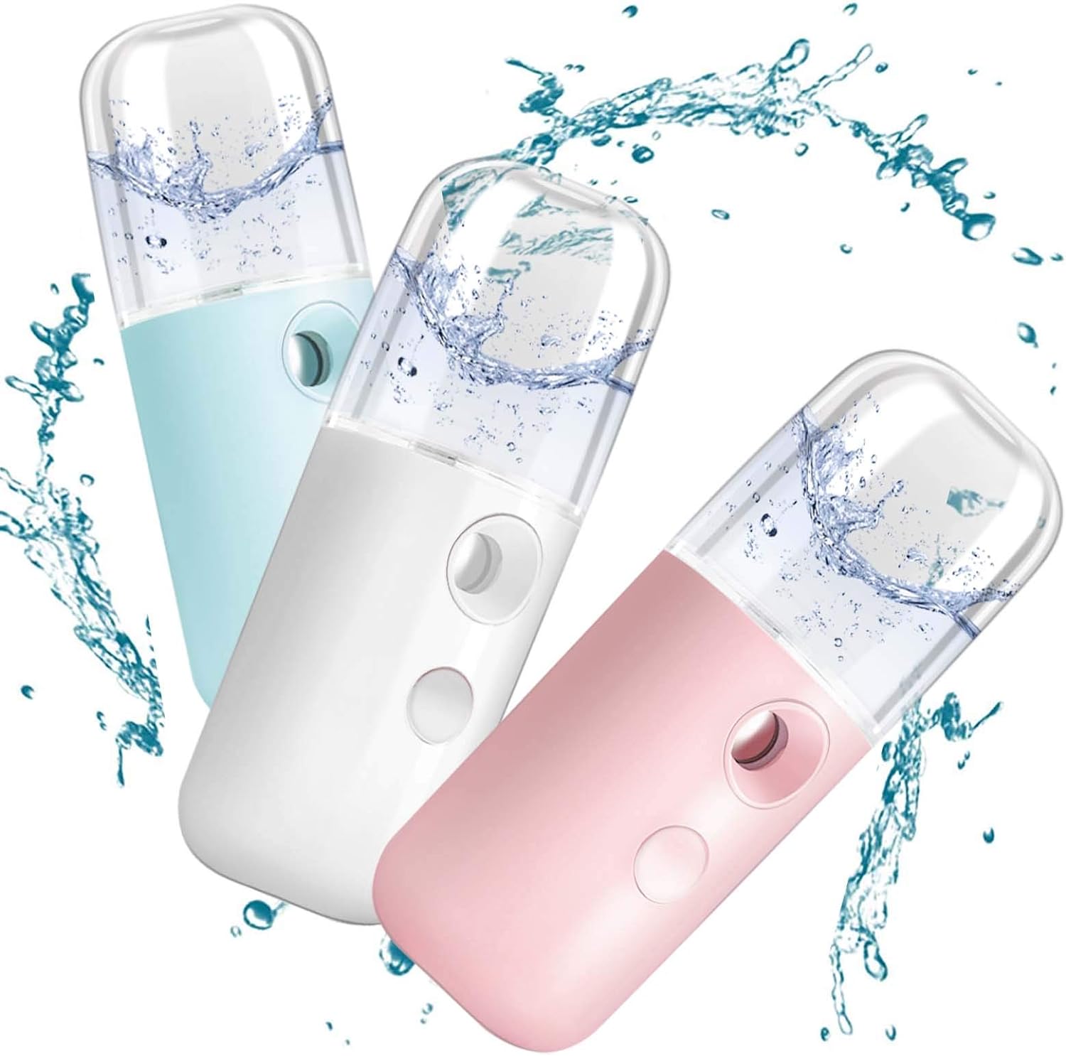 GIVERARE Nano Facial Steamer, Handy Mini Mister, USB Rechargeable Mist Sprayer, 30ml Visual Water Tank MoisturizingHydrating for Face, Daily Makeup, Skin Care, Eyelash Extensions-Pink